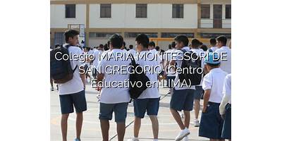 MARIA MONTESSORI DE SAN GREGORIO